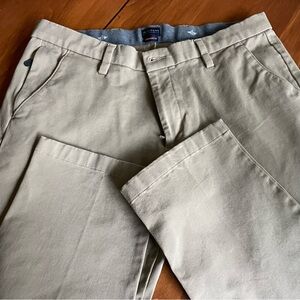 DOCKERS Men's Straight Fit Flat Front S40196 Tan Khaki - Cotton Blend 36 x 34